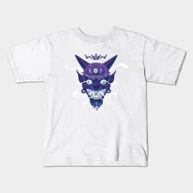 Oni Mask Kids T-Shirt by Maodraws